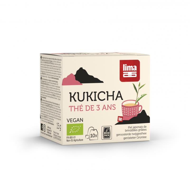 Lima Kukicha thé japonais de feuilles et brindilles grillées 10 sachets bio 15g